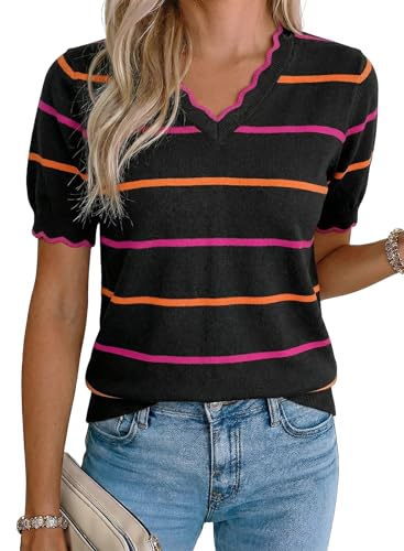 Dokotoo Summer Cute Womens Tops for Women 2026 Spring Short Sleeve Knit Boho T Shirts Fashion...
