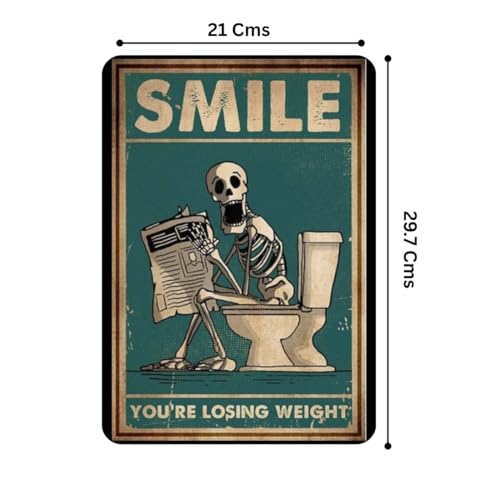 Image of Zesta Bathroom Decor Items Washroom Decor Tin Sign | Aesthetic Posters Wall Poster for Bedroom | Magnetic Cafe Decoration Items / Restaurant Decorations Items | Quirky Home Decor Bar Accent (Bathroom (5))