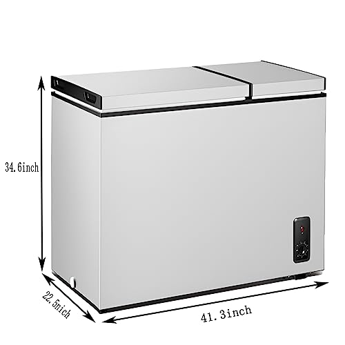 7.0 Cubic Feet Chest Freezer with Removable Basket Free Standing Top Open Door Quiet Deep Freeze with Adjustable Temperature for Home/Kitchen/Office/Bar, TEF854
