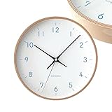 plywood clock 22 ライトブルー km-121LBRC 掛け時計 連続秒針 直径25.2cm (電波時計)