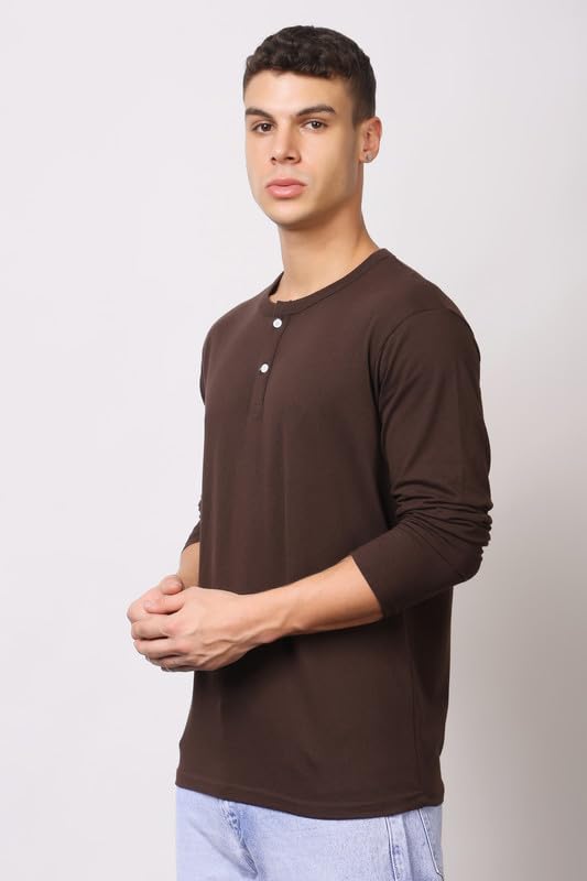 Image of London Hills t Shirt for man | Solid Henley t Shirts for Mens | Casual Wear Tshirt for man | Shirts Men | Tshirt Shirts Men | Full Sleeve t Shirt for Men's | Mens tees | t-Shirts Stylish Everyday Use