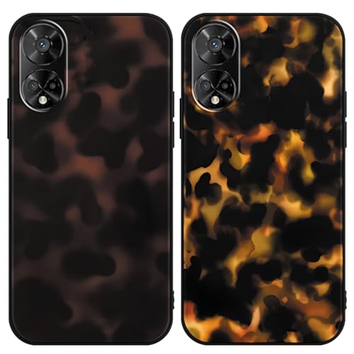 Coque écaille de tortue TCL 50 XE 5G protection premium marron ambré chic