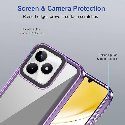 Image of Zapcase Back Case Cover for Realme C51 | Compatible for Realme C51 Back Cover | Case Cover with Camera Protection | (TPU + PC | Translucent Purple)