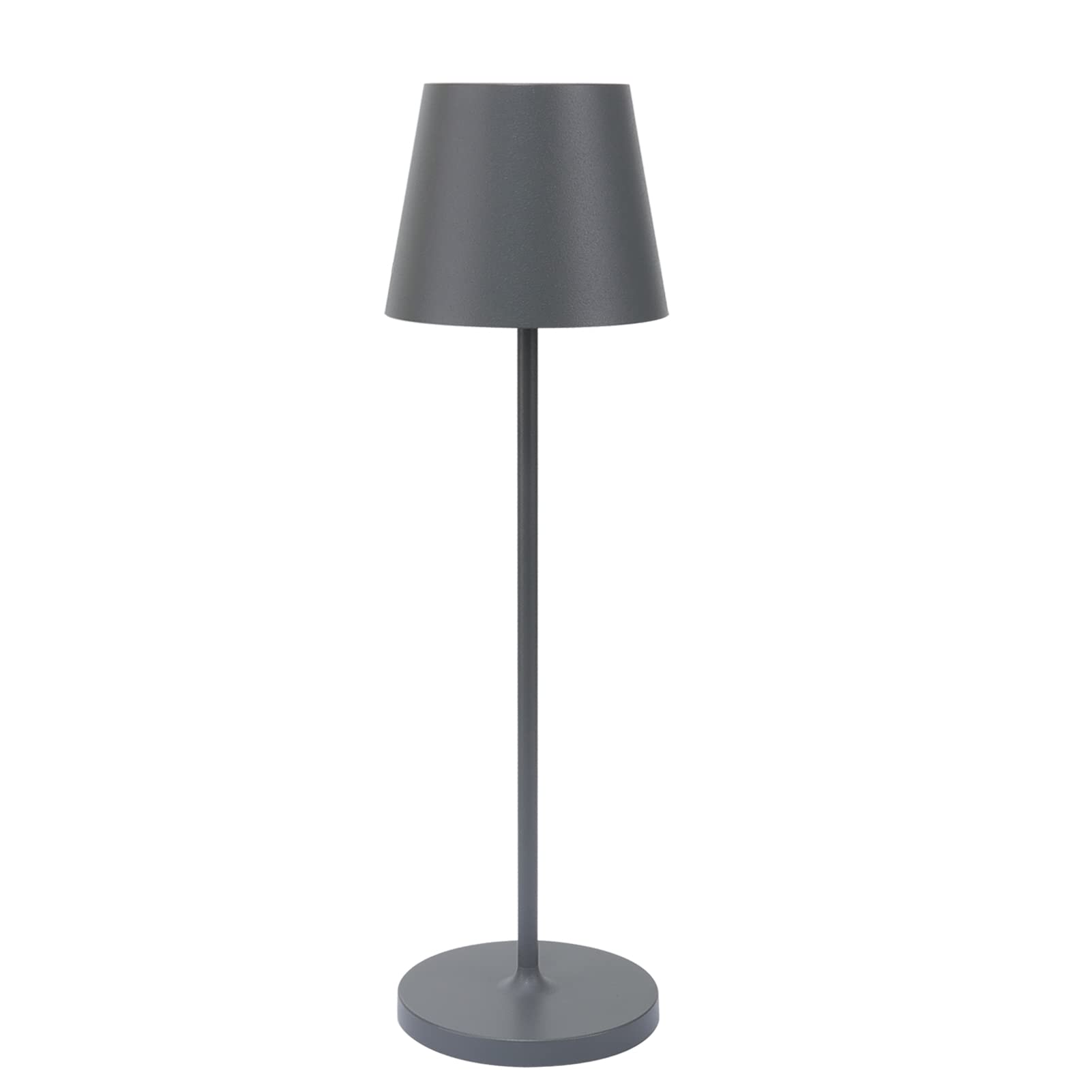 K-Bright Lámpara de mesa con batería LED | Regulable brillo | Recargable Color de luz blanca cálida | Para interior y exterior | con contacto base de carga | gris oscuro