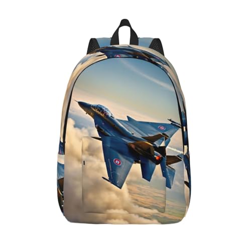Sac à dos de voyage imprimé avions de chasse idéal pour le campus et les weekends