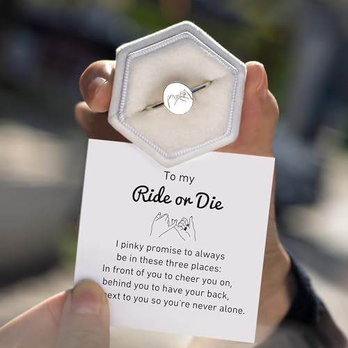 STORYJEWELLERY Friendship Rings, Friend Rings for 2 Women, Pinky Promise Ring, Friend Gifts, 925 Sterling Silver Matching Ring for Friends and Sisters, Bestie Gifts for Women4