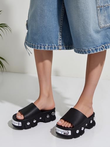 Women Platform Sandals Open Toe Chunky Flatform Slides Sandals Fashion Slip on Summer Beach Sandals Casual Dressy Female Platform Slides for Vacation Comfort Wedges Slide2