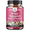 PMS Support Supplement for Women – Hormone Balance for Women & Menstrual Discomfort with DIM, Chasteberry, Black Cohosh & Ashwagandha – for Period Cramps Ease, Menopause Bloating, Mood Swing – 60 Ct