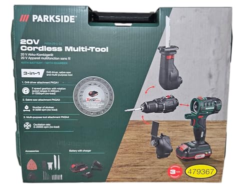 outil multifonction 4 en 1 perceuse/scie sabre/ponceuse/multifonction ss fil Parkside