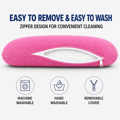 Image of Restify U-Shape Pregnancy Pillow for Women Sleeping | Full Body Maternity Pillow for Back, Hips, Legs & Belly Support | Removable & Washable Velvet Cover | Pink