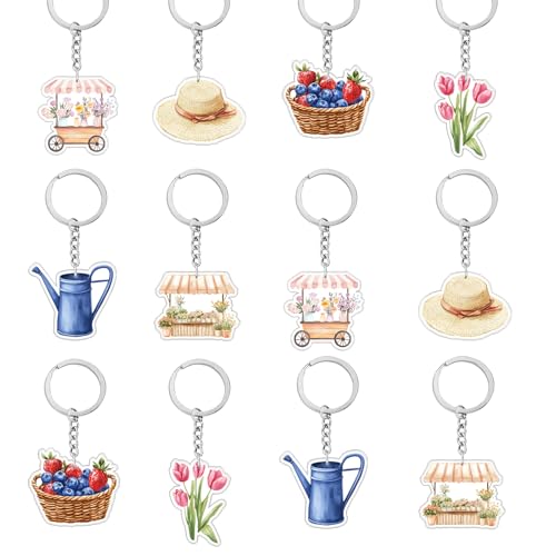 Porte-clés fleur de fruits lot de 12 pour ne plus chercher ses clés avec style