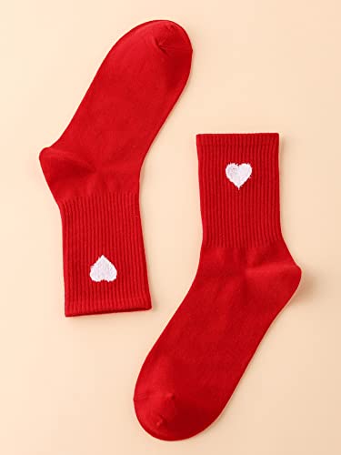 SHENHE Women's Embroidered Patterned Cute Crew Socks Breathable Soft Above Ankle Socks2