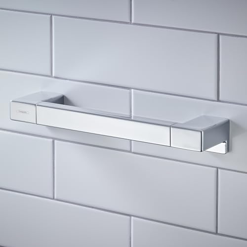 hansgrohe AddStoris - Poignée d'appui pour douche 348 mm, Poignée d'appui pour salle de bain, pour montage mural, fixation cachée, Accessoires de salle de bain, Chromé, 41744000