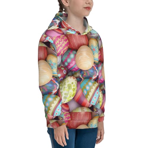 Easter Eggs Kids Pullover Hoodies Boys Sweatshirts Girls Athletic Clothes with Pocket3