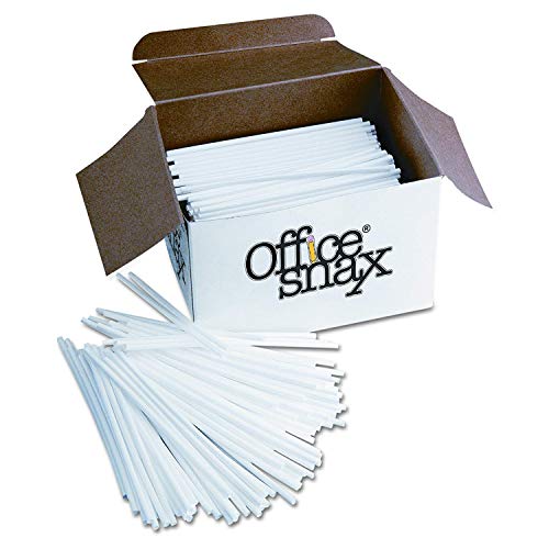 Office Snax STR5 Plastic Stir Sticks, 5", Plastic, White (Box of 1000), Pack of 3