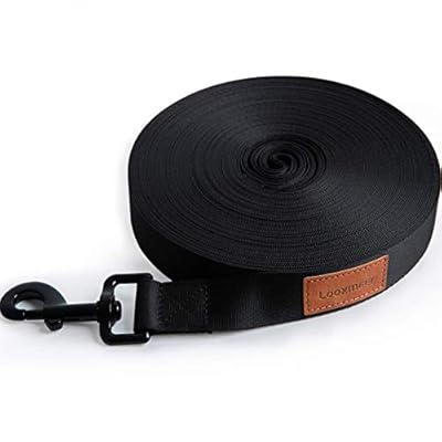 Looxmeer Dog Training Lead Leash, 20m/65ft Strong Nylon Recall Obedience Dog Training Leads with Cushioned Handle & Storage Bag for Pet Tracking Training Camping Play and Backyard