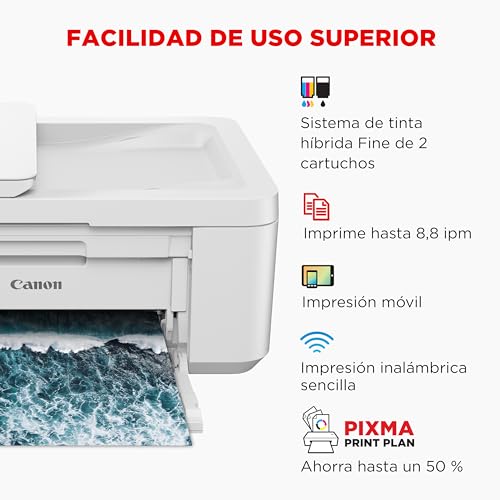 Canon PIXMA TR4750i - Multifunction Wireless Printer 4-in-1 - Print, Scan, Copy, Fax - Front/Back, ADF 20 Sheets, 4x6 Borderless Photo Printing, Compatible with PIXMA Print Plan, White - Image 5