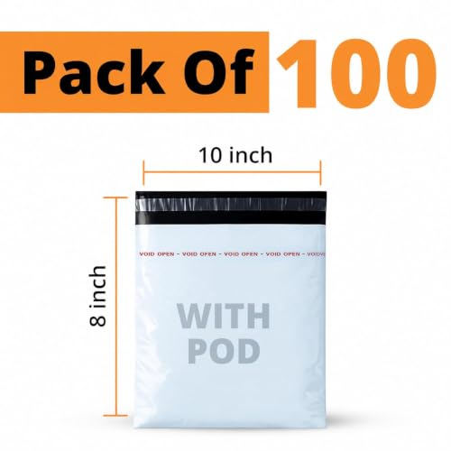 Image of SHAARVI TRADERS Tamper Proof Polybags 8x10 Inch Courier Bags with POD Pack of 100