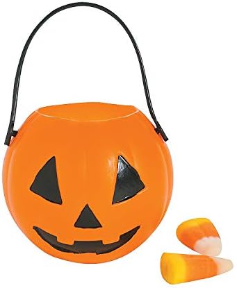 Fun Express Mini Plastic Pumpkin Buckets, Set of 12, Orange & Black image 4