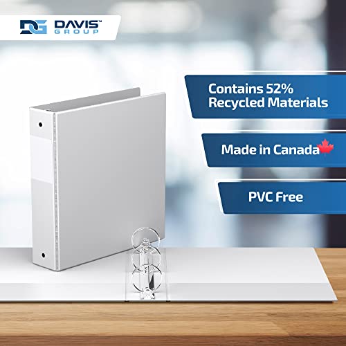 Image of Easyview 3-Ring Binder, Clear-View Cover, 2 inch Round Rings, White, 6 Pack