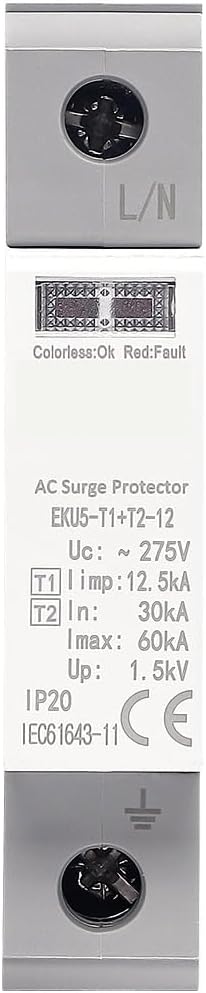 SPD House Surge Protective Device 275V Protector Arrester Protection Type T1+T2 AC 1P 20KA~40KA EKU5