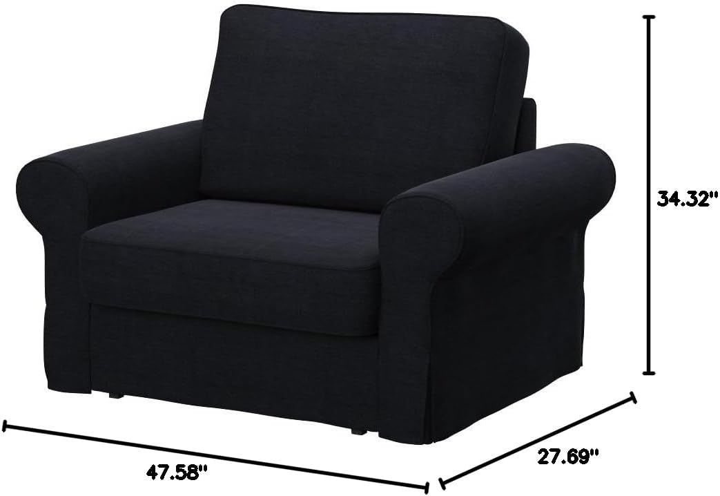 Soferia Replacement Compatible Cover for Backabro Armchair, Fabric Elegance Dark Grey