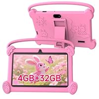 Kids Tablet 7 inch 3-9 for Kids,32GB ROM Toddler with Shockproof Case,Kids Android Software Installed Netflix,YoutTube, aiwawa Apps Parent Controls,Dual Camra, WiFi,FM, GPS (Pink)