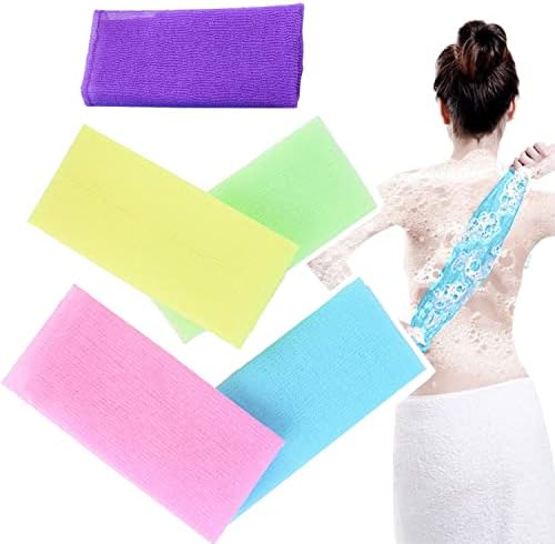 WLLHYF Exfoliating Washcloth Japanese Exfoliating Bath Towel Nylon Body - View #2