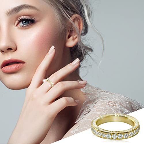 925 Sterling Silver Rings for Women 2025 Trendy Simulated Diamond Wedding Ring 14K Gold Plated Solid Ring Party Jewelry Birthday Gift for Her4