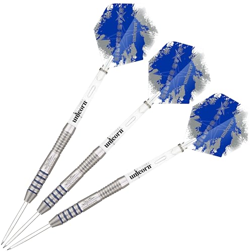Unicorn Steel Tip Professional Darts Set, Silver/Blue Gary Anderson, 23 g - Image 3