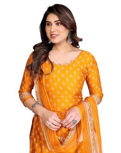 Image of Yashika Unstiched Crepe dress materials | Crepe Salwar Suit for women with dupatta | suit material for women unstitched