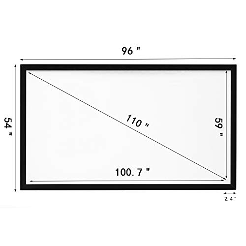 Vevor PROJECTION SCREEN 16:9 Projector Screen Fixed Frame 110Inch Diagonal 16:9 4K Hd Movie Projector Screen thumb #1