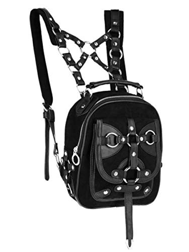 RE Style Restyle Bellatrix Harness O Rings Gothic Punk Alternative Witch Mini Backpack Black Small2