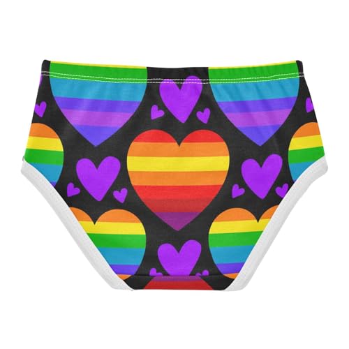 Toddler Underwear Floral 2t Cotton Little Girl Panties Fun Print Underpants Briefs Rainbow Hearts Purple Pink2