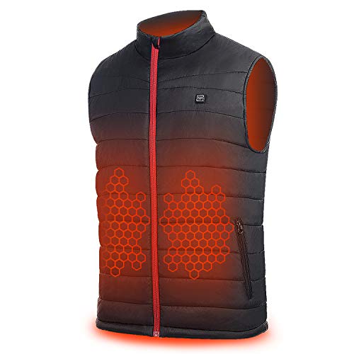 Heated Vest for Men, Outdoor Lightweight Heated Jacket(No Battery) Black