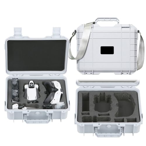 LiLiTok Étui rigide pour Insta 360 Antigravity A1, étanche, résistant aux chocs, étui rigide pour drone AA1, contrôleur de mouvement de préhension, hub de charge, accessoires de batterie (blanc)