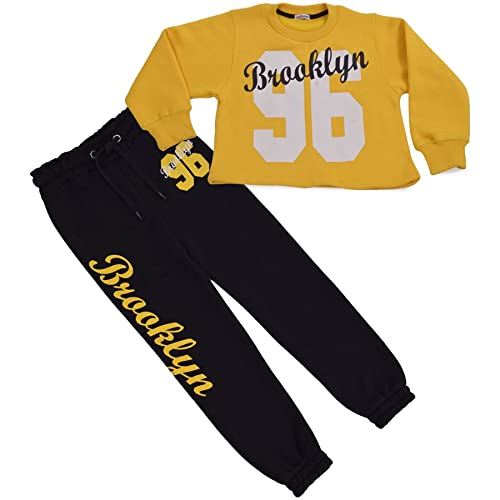 Girls Tracksuit Crop Top Sweatshirt Sweat Pants 2 Piece Set Top Bottom Gifts for Children Unisex Age 5-13 Years4