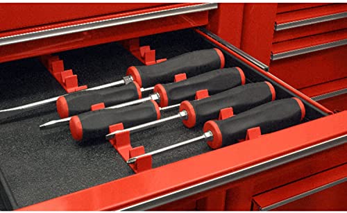 Ernst No-Slip Low-Profile Screwdriver Rail Set, 14 Tool, Red (6040) #TOP5