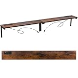 visisite 94.5' Narrow Long Console Table with Outlet, 5.9' Couch Table Behind Sofa Wall Mounted, 2 Pack with 4 Power Outlets 4 USB-C Ports 4.9ft Cord for Entryway, Hallway, Living Room, Rustic Brown