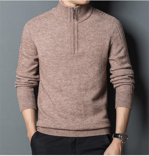 Men's Half Zip Wool Cashmere Pullover - Winter Fashion Knit Clothing4