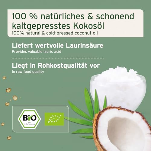 AniForte Bio Kokosöl für Hunde & Katzen 1 Liter Lebensmittelqualität - Erste Kaltpressung, Nativ, Unraffiniert, Hoher Laurinsäure Gehalt, Pflege für Fell, Pfote & Haut, biologischer Anbau, Barf Zusatz