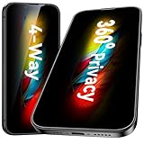 Esanik 2 Pack 4-way 360 Anti-spy for iPhone 14 Plus/13 Pro Max Privacy Screen Protector 6.7'' Tempered Glass, Installation Frame, 9H Hardness, Easy Installation