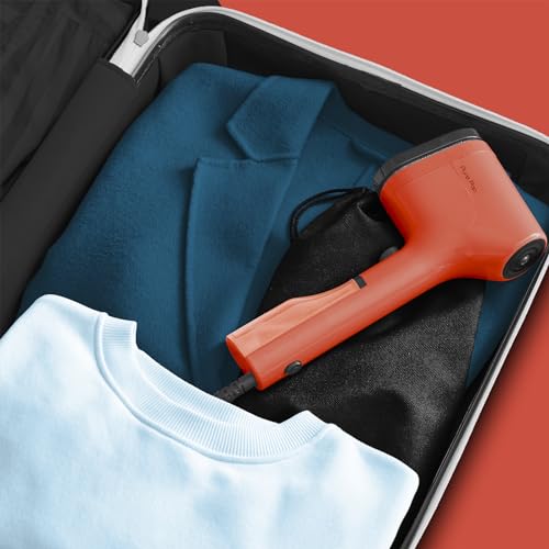 Tefal Pure Pop Slim Handheld Clothes Steamer, No Ironing Board Needed, Ready to Use in 15 Seconds, 70ml Detachable Water Tank, Travel Iron, Garment Steamer, Red, DT2022 - Image 4