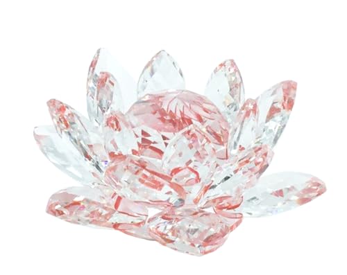 Bouquet de fleur de lotus cristal rouge objet décoration Feng Shui