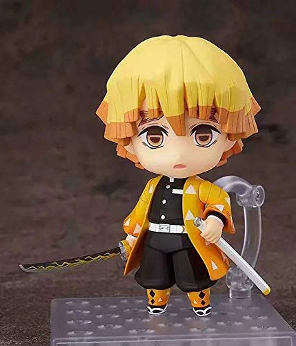Mogca Demon Slayer Agatsuma Zenitsu Q Version Nendoroid Anime Figures Toy With Accessories And Movable Joints Action Figure Model Statue Characters Collectibles Dolls Desktop Ornaments Party Gifts #TOP4