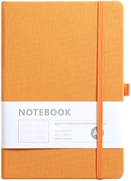 MaT store Notebook, A5 Notebook, Notebook, Business Notebook, For Work Activities, Elastic Band Included Orange