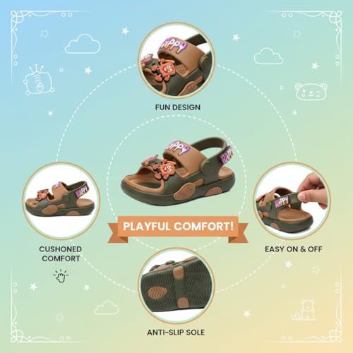 Image of GLJ Kids Comfort Clogs Sandals for Boy and Girl, 1 to 14 Years, Two-Strap Design, Easy to Wear Slip On, Dust and Waterproof, 1100