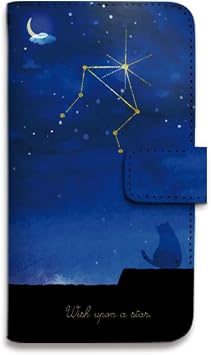 Xperia Ace III SO-53C SOG08 Notebook Type Case Cat and Constellation Smartphone Case Smartphone Cover Star Stylish Picture Book Cat 07 Libra, Xperia Ace III