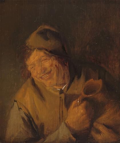 ARTXLXXBN Famoso Murales Pared Lienzos De Animales Il contadino allegro di Adriaen Jansz Van Ostade para la Decoración del Hogar del Dormitorio 60x90cm