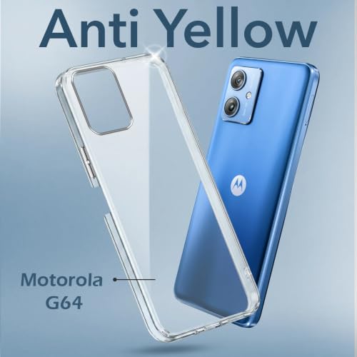 Image of DIZORO Compatible with Motorola Moto G54 5G / G64 5G Back Cover Case Clear,[ Anti Yellow ][Military Grade Protection] Hard PC Back Cover Transparent